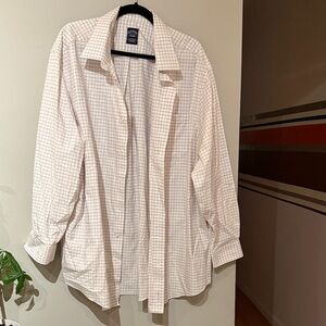 Brooks Brothers Cream and Red Checkered Shirt